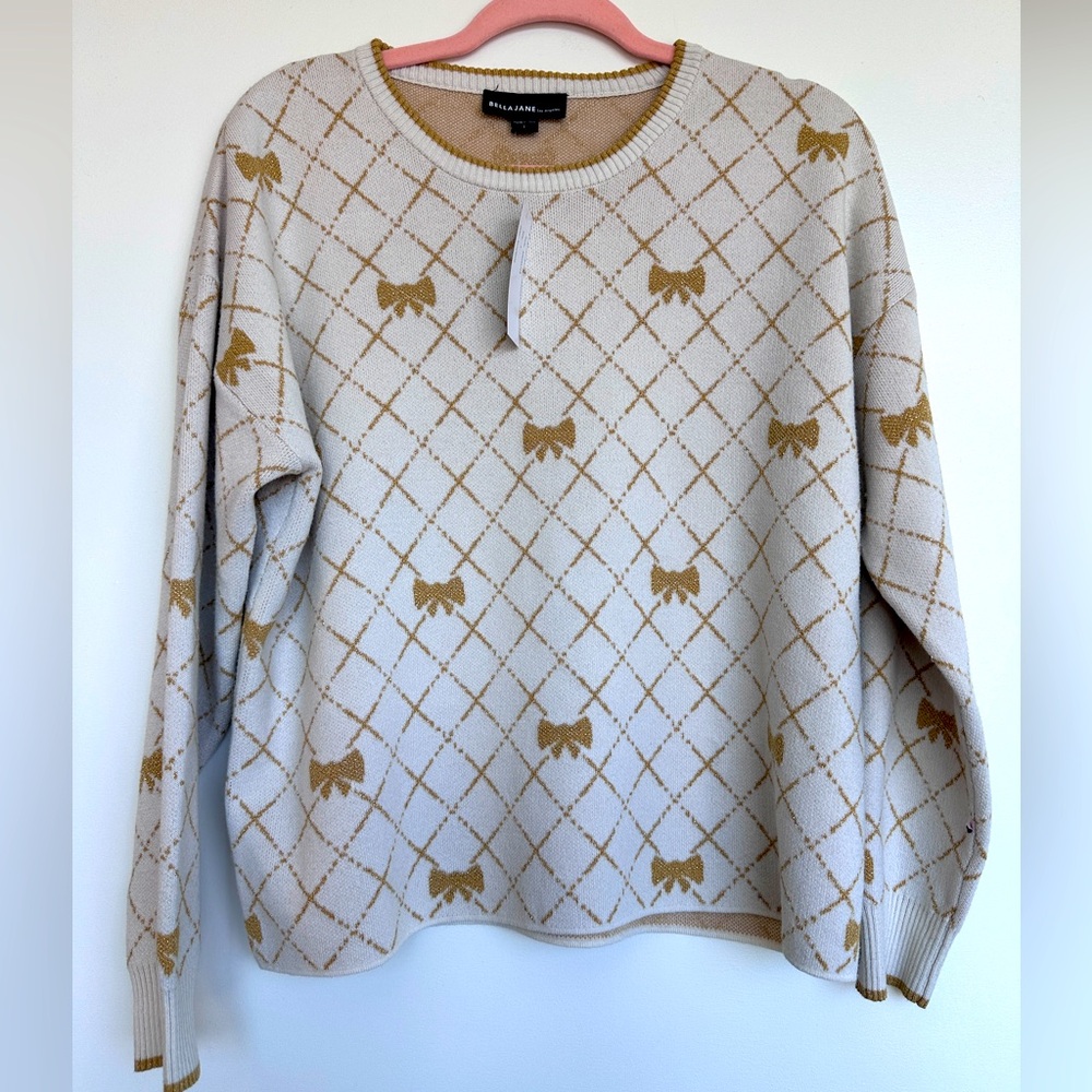 Bella Jane Los Angeles Embellished Bows Sweater NWT